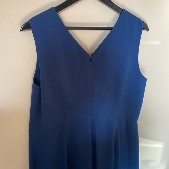 Dress the Population Pacific Blue V Neck High Slit Sandra Floor Length Dress - Picture 7 of 8